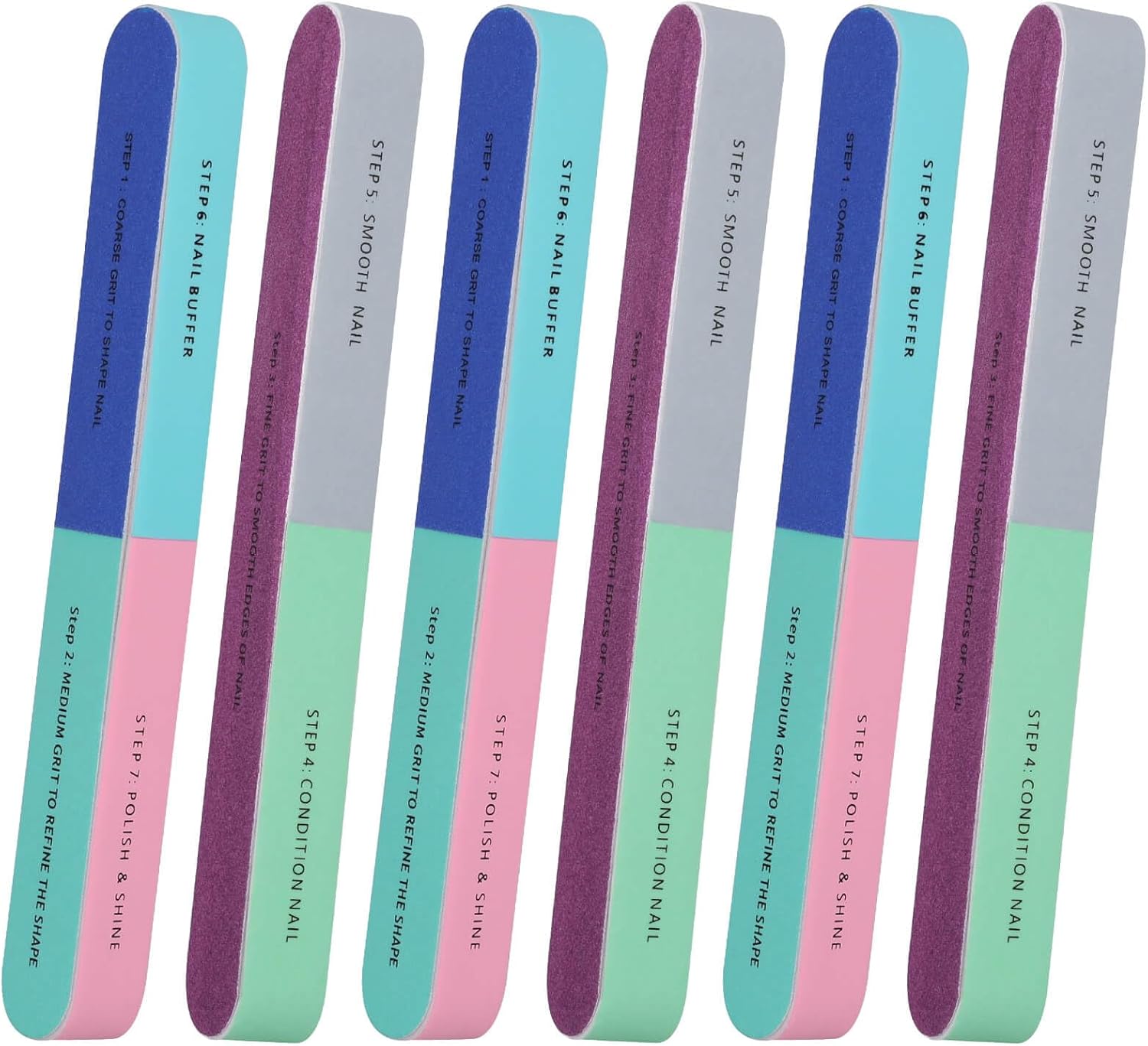 Nail File Titanium - 1/5 個ネイルファイル 7 面研磨ツールマニキュアペディキュアプロフェッショナルファイルネイルアートサンディングバッファーブロックネイルツール