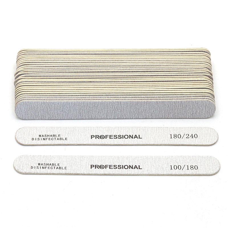 Nail File Titanium - 木製ネイルファイルプロフェッショナルネイルアートサンディングバッファーファイル100/180/240両面サロンマニキュアペディキュアUVジェルチップ用