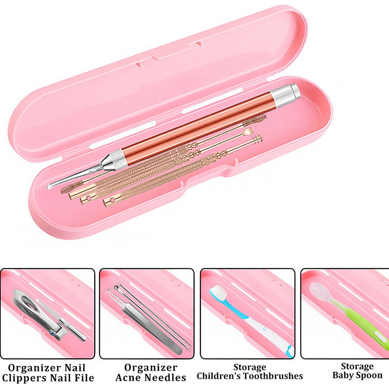 Nail File Titanium - 1/8個入り ポータブル長方形ネイルアートツール収納ボックス ピンセット、クリッパー、ペン、研磨用ネイルバッファー、ファイル用プラスチック容器