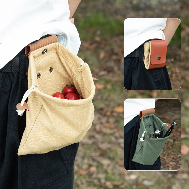 Edc Everyday Carry Bag - EDC（エブリデイキャリー）用、折りたたみ式のキャンバス製ポーチ。ベルトに取り付け可能で、ミニマルなデザインの収納バッグ。男性向けの普段使いに最適。