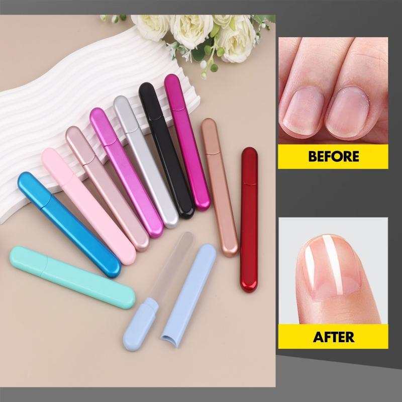 ケース付きガラス製ネイルファイル、天然爪とアクリルネイル用の - Nail File Titanium のレビューと価格