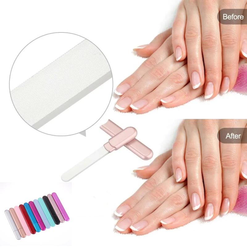 ケース付きガラス製ネイルファイル、天然爪とアクリルネイル用の - Nail File Titanium のレビューと価格