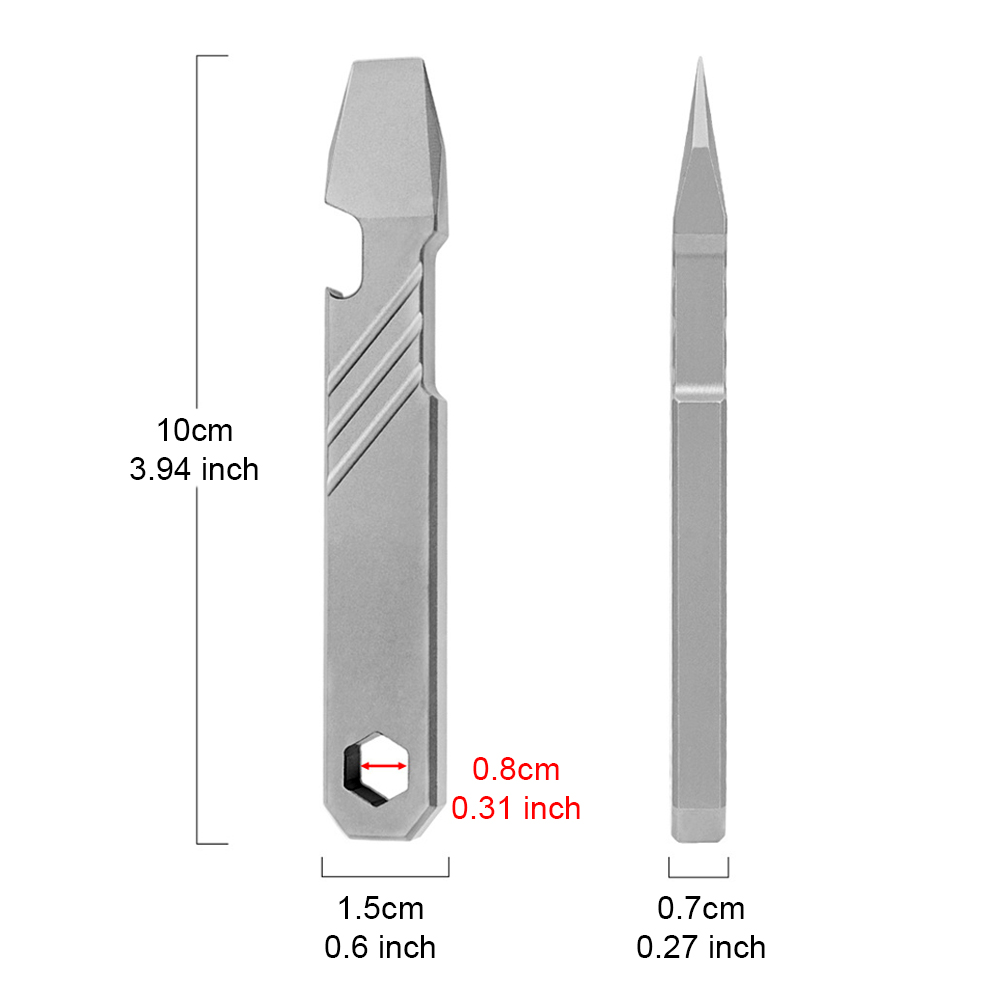 チタン製EDCプライバーツール – 4インチポケットプライバ - Titanium Pry Bar のレビューと価格
