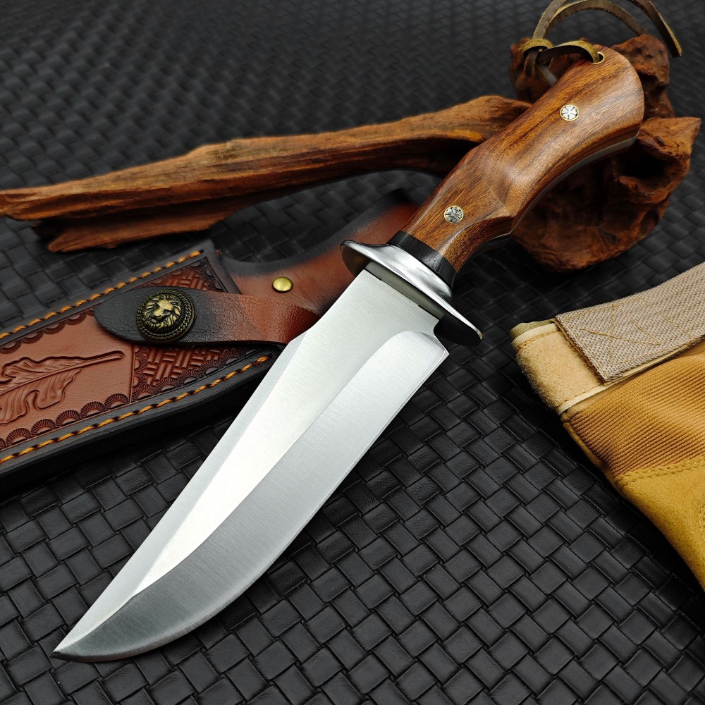 高硬度9CR18MOV鋼製、レッドペアウッドハンドルの頑丈な - Edc Pocket Carry Fixed Blade のレビューと価格
