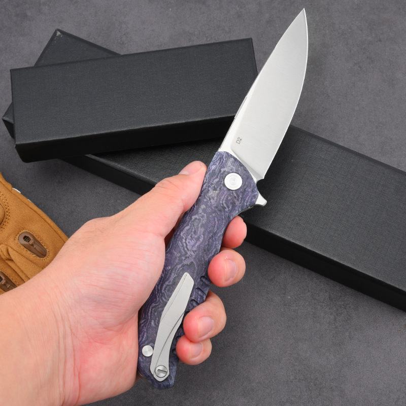 ポケットアウトドアキャンプサバイバルナイフブレード D2 折 - Edc Carry Pocket Knife のレビューと価格