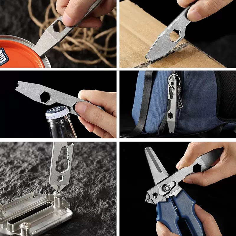 チタン合金ミニアウトドア多機能小型ツールプライバーボトルオー - Titanium Pry Bar のレビューと価格