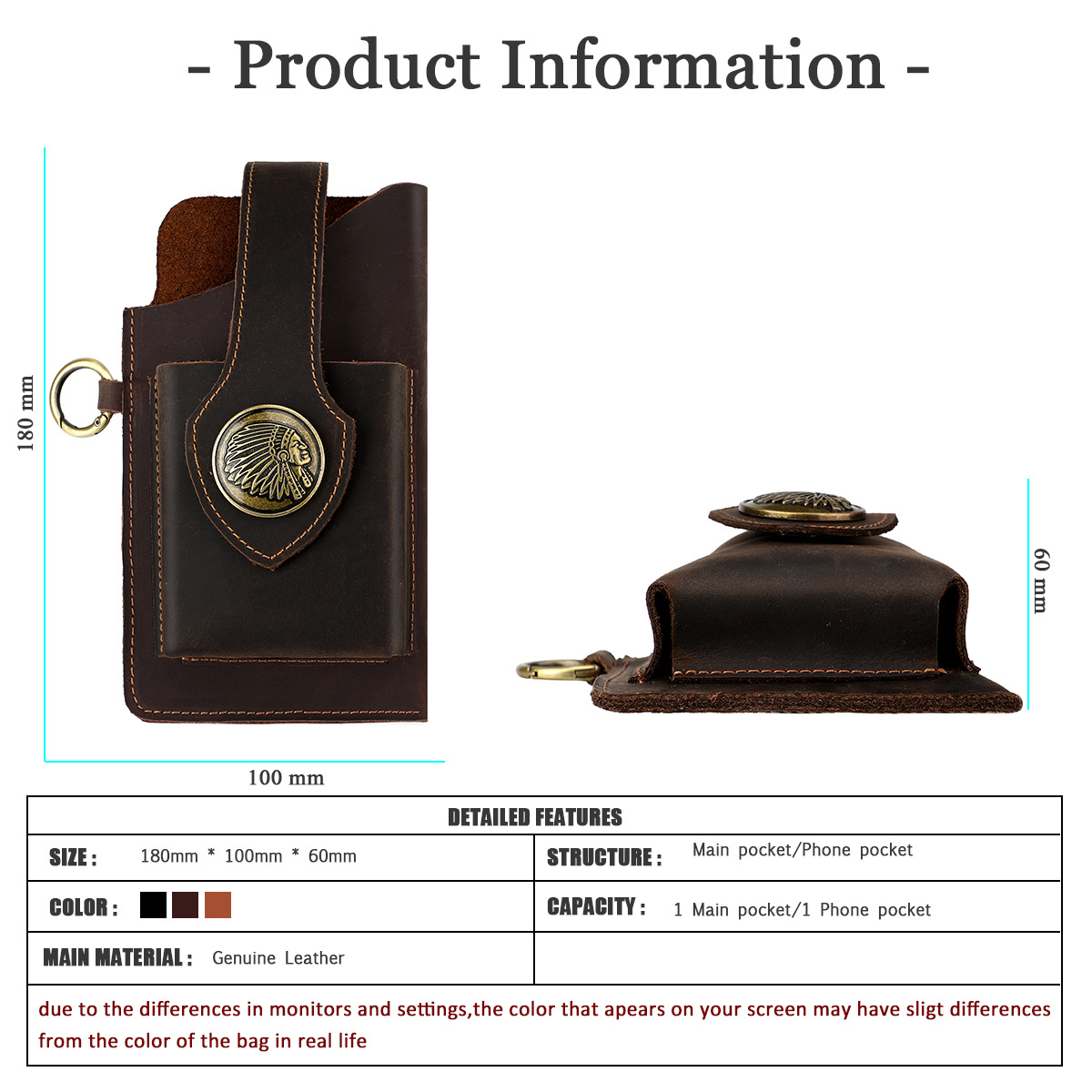 メンズ用レザーベルトに通せる携帯電話用ポーチ、ウエストに装着 - Edc Car Carry のレビューと価格