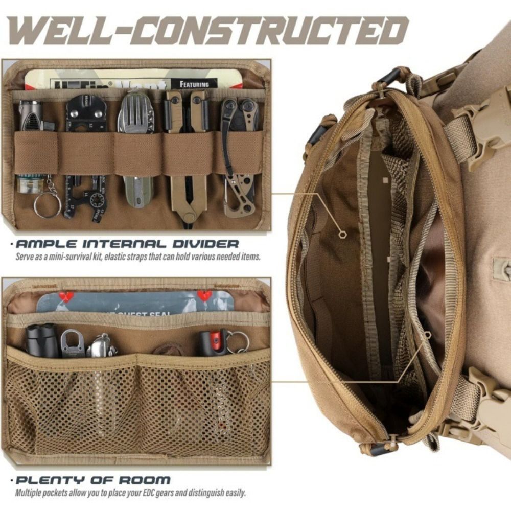 ファッション 1000D ナイロン男性チェストバッグ反射スト - Edc Carry Kit のレビューと価格