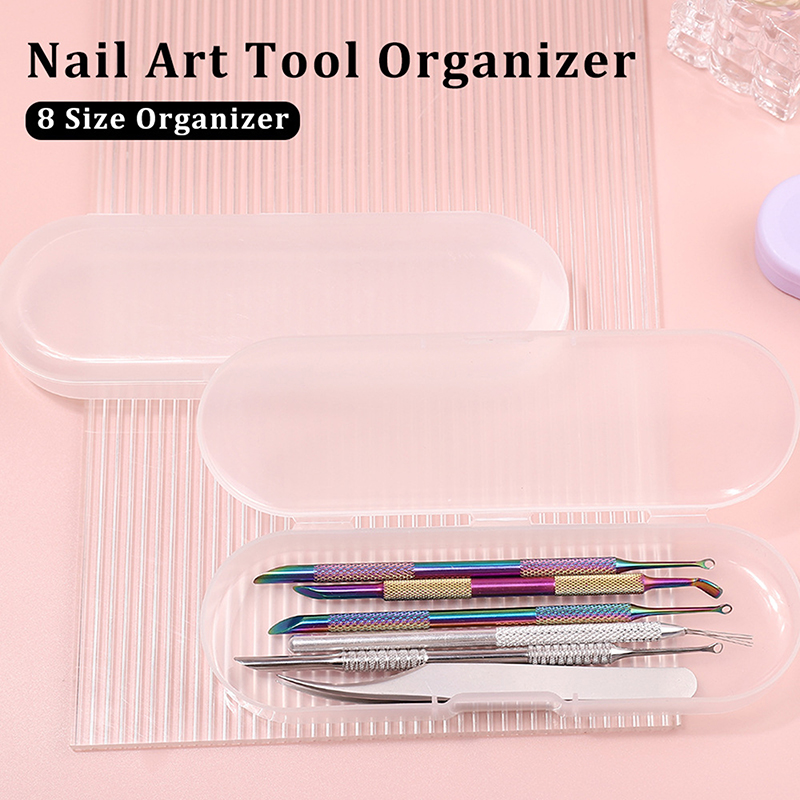 1/8個入り ポータブル長方形ネイルアートツール収納ボックス - Nail File Titanium のレビューと価格