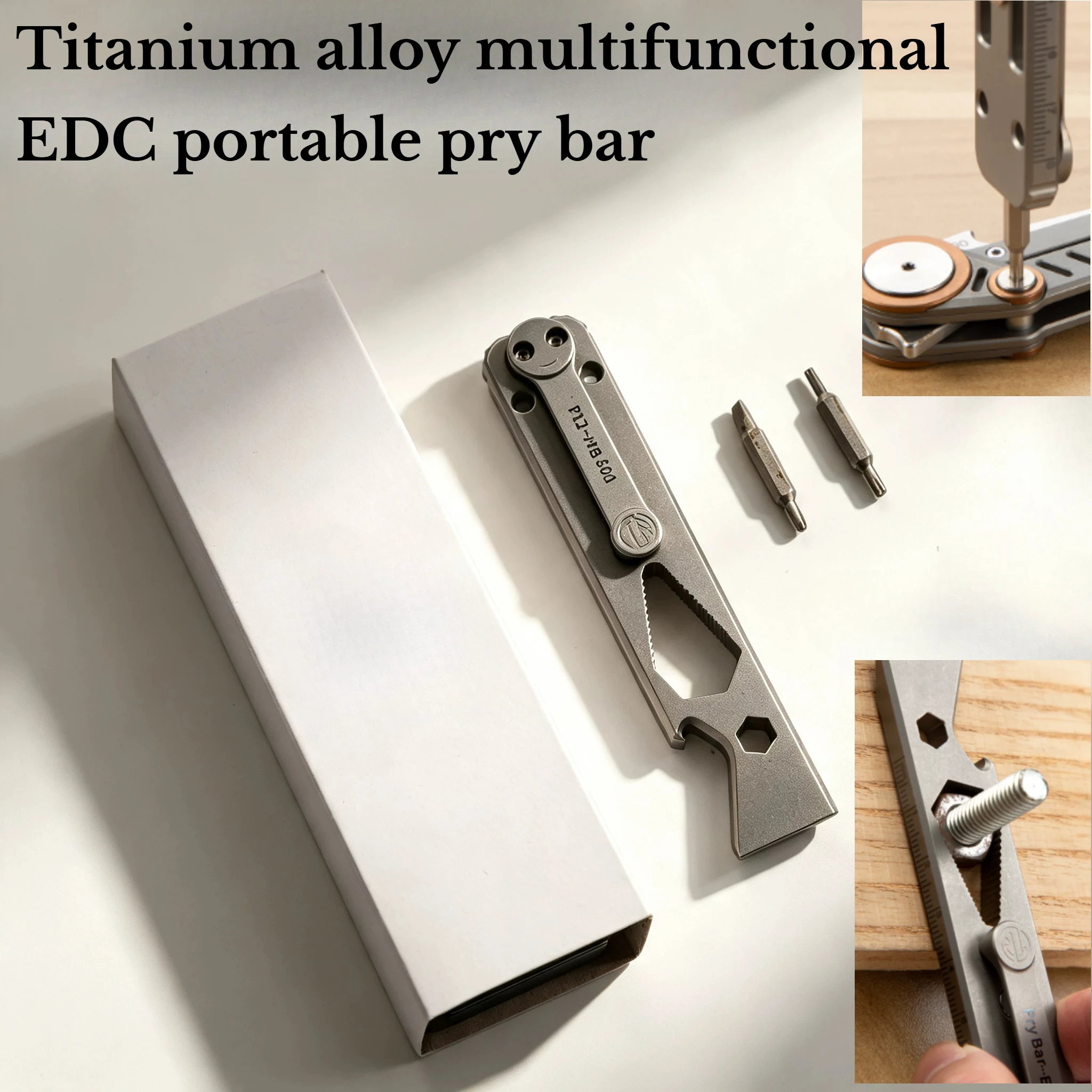 多機能チタン合金製EDCプライバー。滑り止めグリップ付きで、 - Titanium Pry Bar のレビューと価格