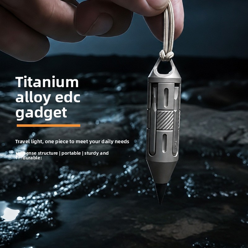 7in1チタン製EDC多機能ツールペン。ドライバー、バール、 - Titanium Pry Bar のレビューと価格