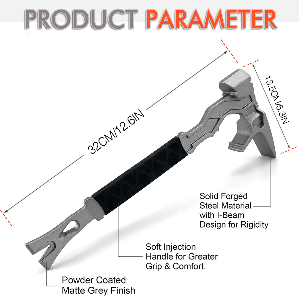 多機能ウィンドウブレーカー、解体ハンマー、クラウンバー付きハ - Titanium Pry Bar のレビューと価格